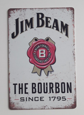 Blechschild Retro Jim Beam Whisky  Garage Deko Geschenk Bar  20 x 30 cm Neu