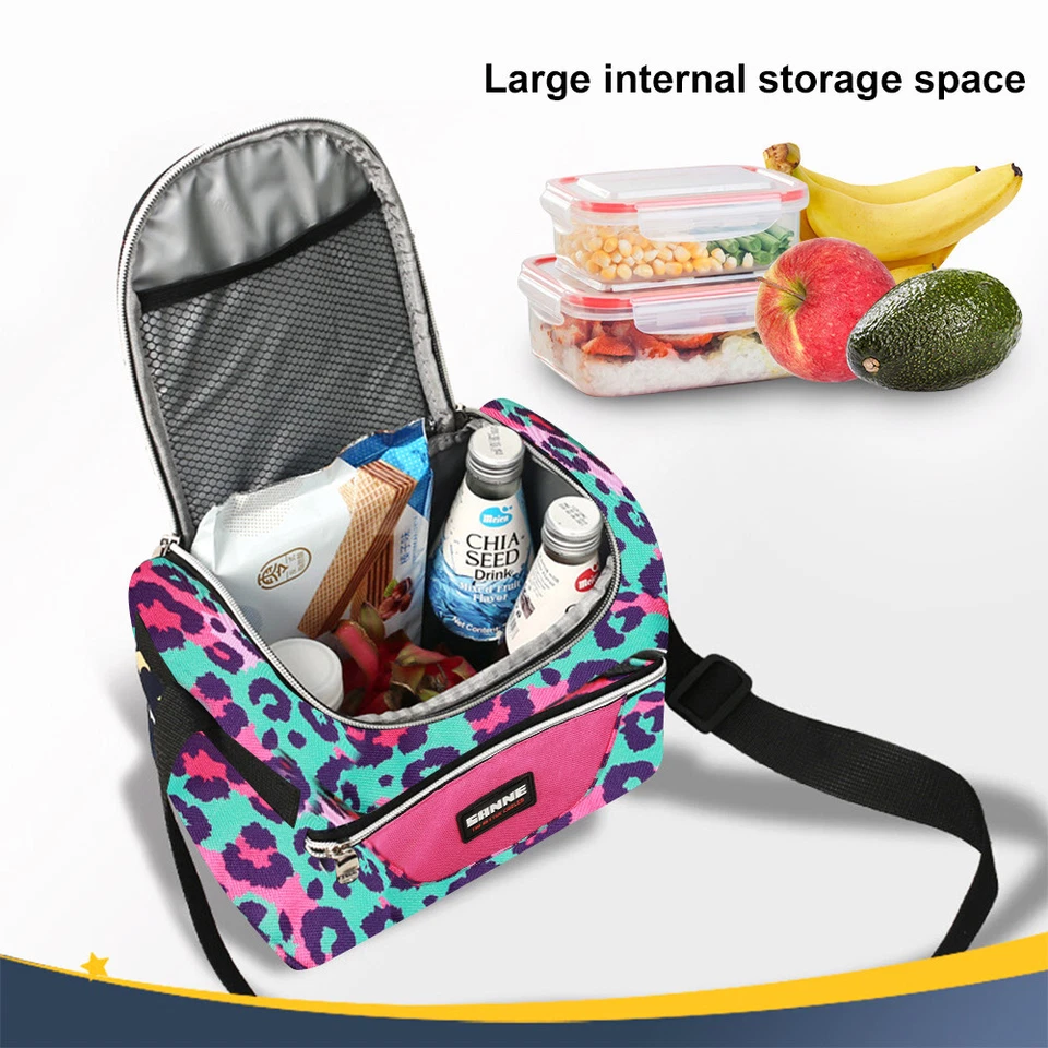 Lancheira e bolsa bento feminina e feminina com estampa de leopardo - Imagem 4 de 4