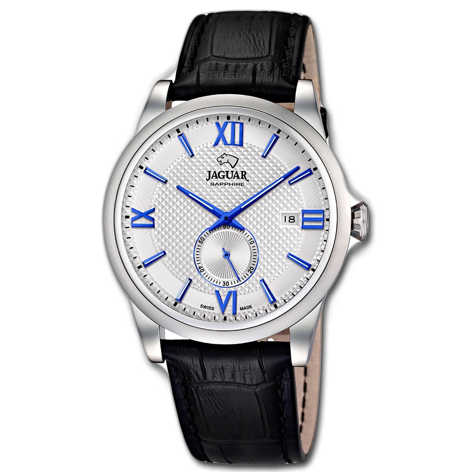 Jaguar Men's Watch Elegant Quartz J662/5 Leather Wrist Watch Acm Black