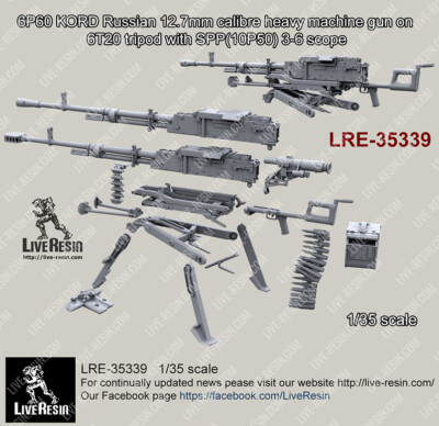 Live Resin 1/35 LRE-35339 6P60 KORD Russian 12.7mm Calibre Heavy