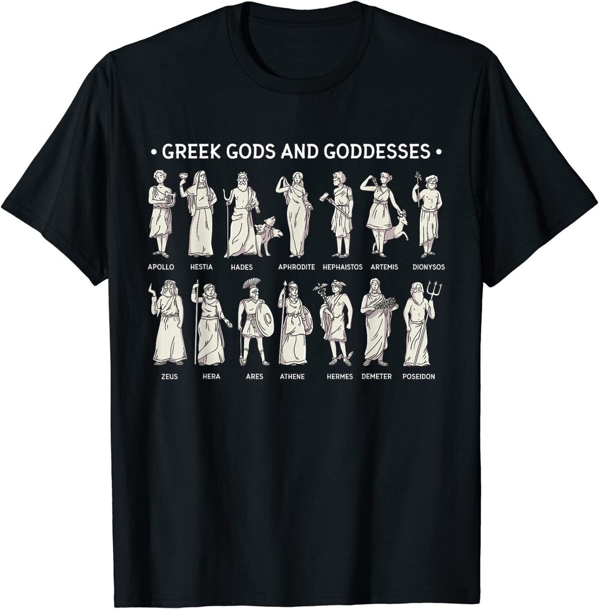 Greek Gods And Goddesses Ancient Greece Mythology T-Shirt S-5XL