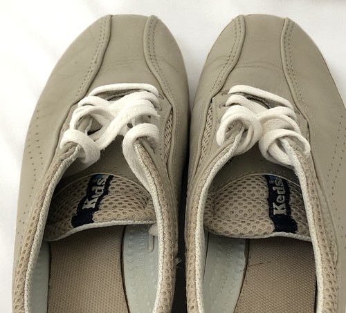 Keds Women’s Size 7.5 Oxford Leather Beige Laced Up Sneaker Walking Shoes - Picture 8 of 13