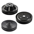 For SBC Chevy SWP Power Steering Short Water Pump+Crankshaft Pulley 2 Groove Kit