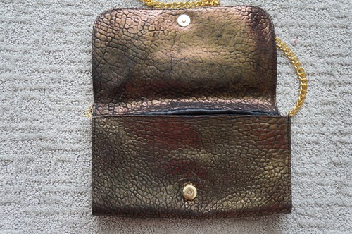 NEW JJ Winters Pebbled Copper Leather Ivy Convertible Chain Bag Clutch SRP$285 - Picture 6 of 9