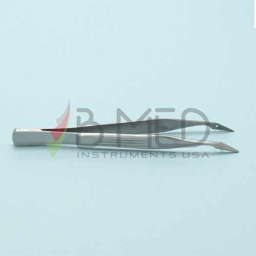 OR Grade Carmalt Splinter Tweezers 4.5" Curved Surgical Dermatology Forceps - Picture 2 of 3