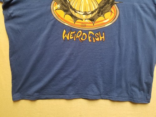 weird fish blue batman spoof t shirt mens size 2XL Batclam clam bat cotton - Picture 3 of 12