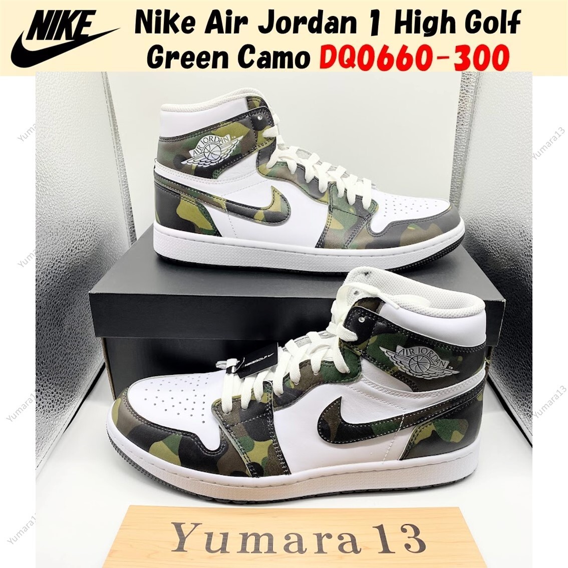 Nike Air Jordan 1 High Golf Green Camo DQ0660-300 Men's Size Nike Air Jordan 1 High Golf Green Camo DQ0660-300 Men's Size
