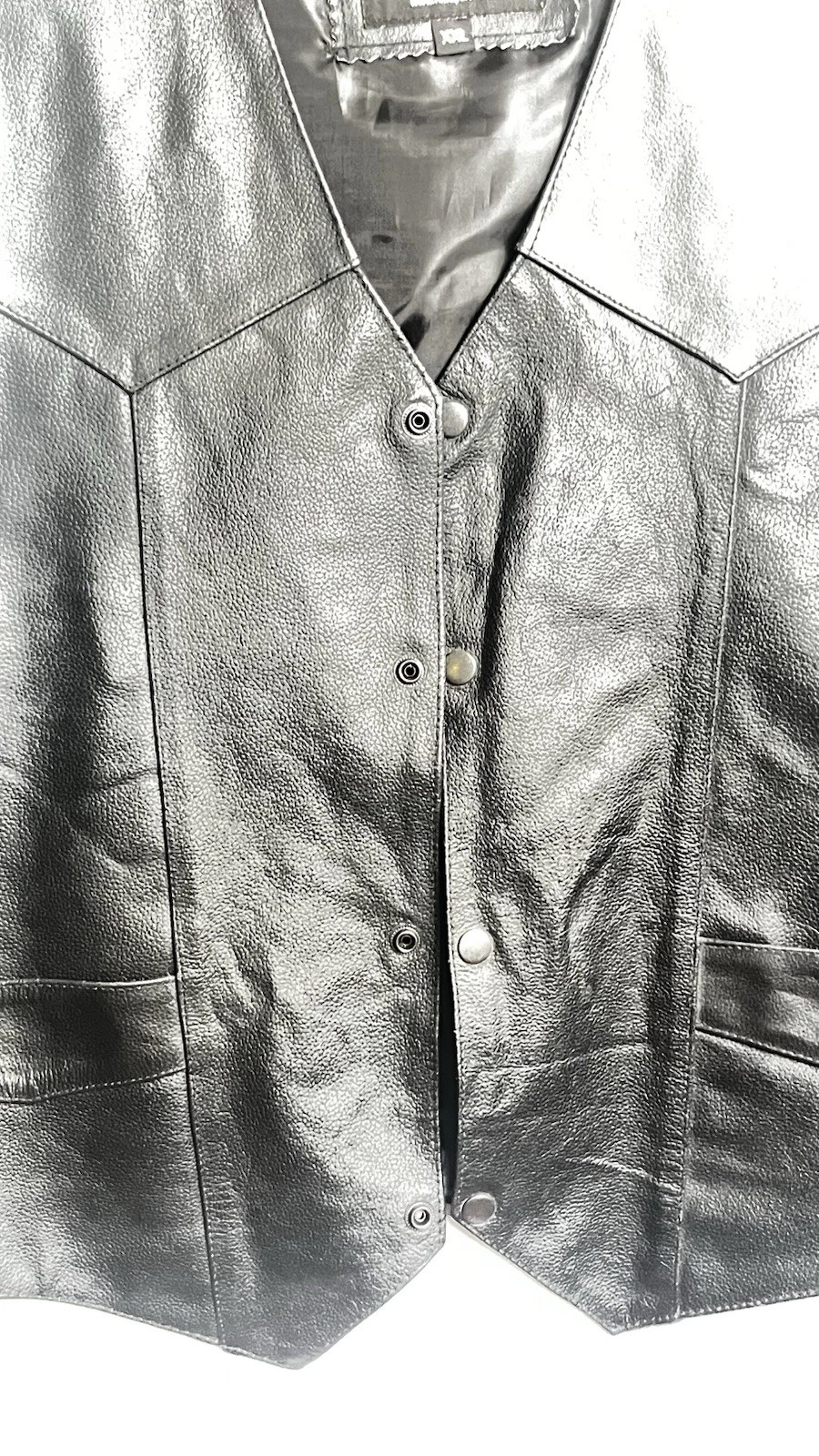 Leather Vest Men’s Wild Wear 100% Black XXL - product detail image 5