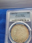 1878  7TF MORGAN SILVER DOLLAR REVERSE 1878 PCGS MS62