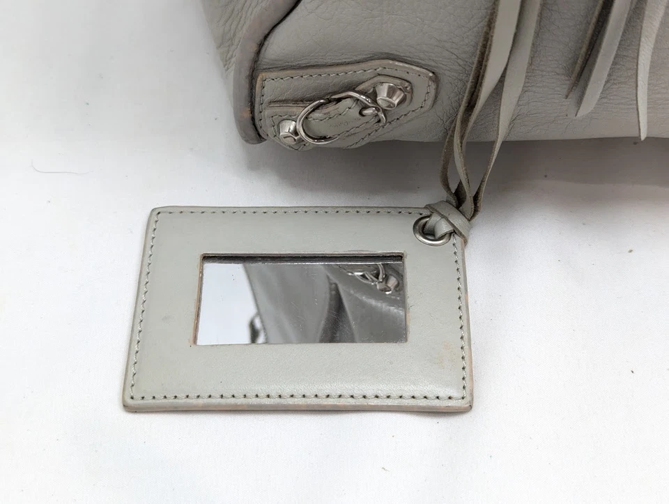 Auténtico bolso de mano BALENCIAGA The Paper A5 con cremallera alrededor con espejo gris 255412 Foto 4 de 4