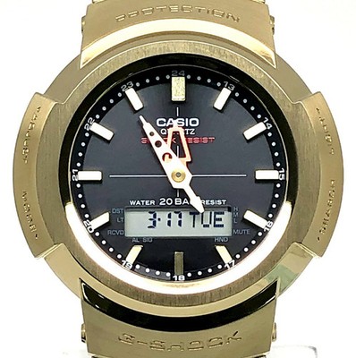 Casio G-SHOCK AWM-500GD-9A Full Metal Radio Solar Gold Watch Used
