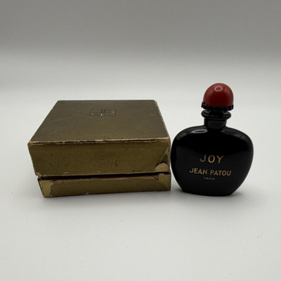Vintage Jean Patou JOY Paris Black Perfume Bottle w/ Gold Box & Insert