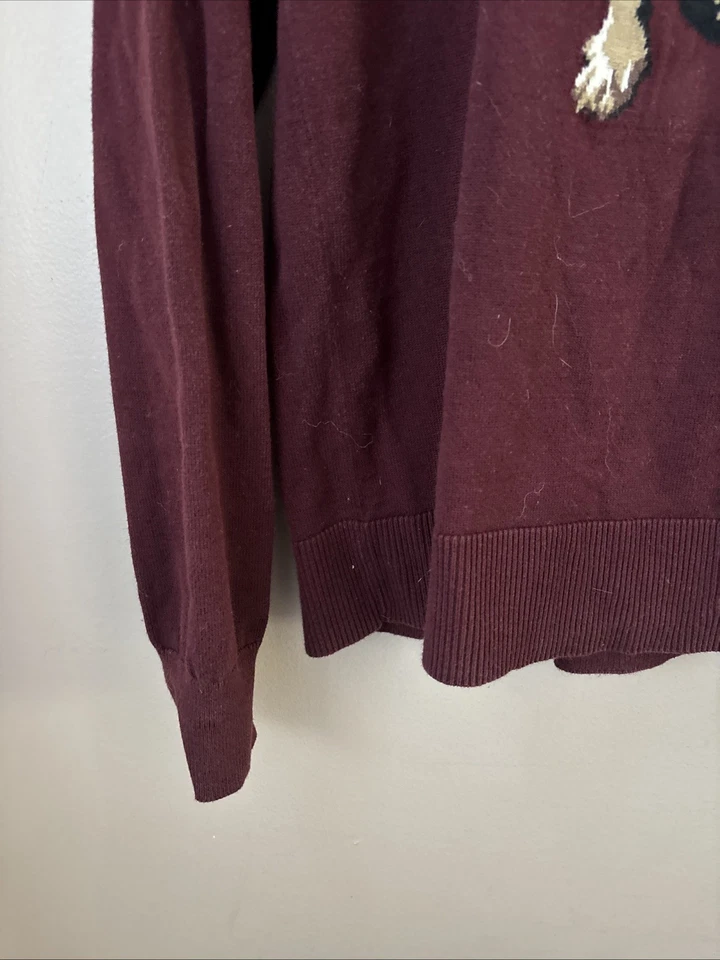 Suéter Bulldog Merona Para Mujer Mediano Granate Cuello Redondo con Sombrero Perro Gráfico Foto 4 de 4