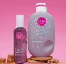 eos  Caramel Cashmere holiday lotion and Body Mist 