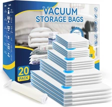 Simple Deluxe 20 Pack Space Saver Bags (4 Jumbo/4 Large/4 20 Combo, white