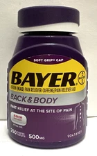 Bayer Back and Body Fast Relief At The Site Of Pain,250 Coated Caplets,Exp:10/26
