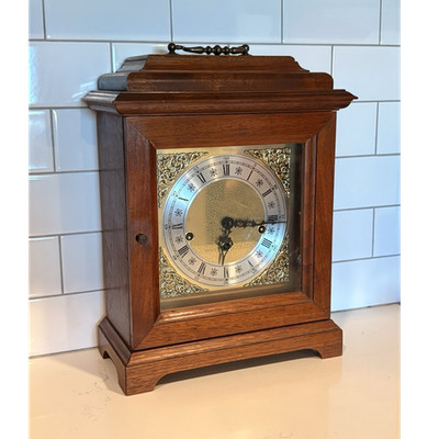 Antique solid wood Mantel Clock with working 1050-020 Hermle Clock Movement 