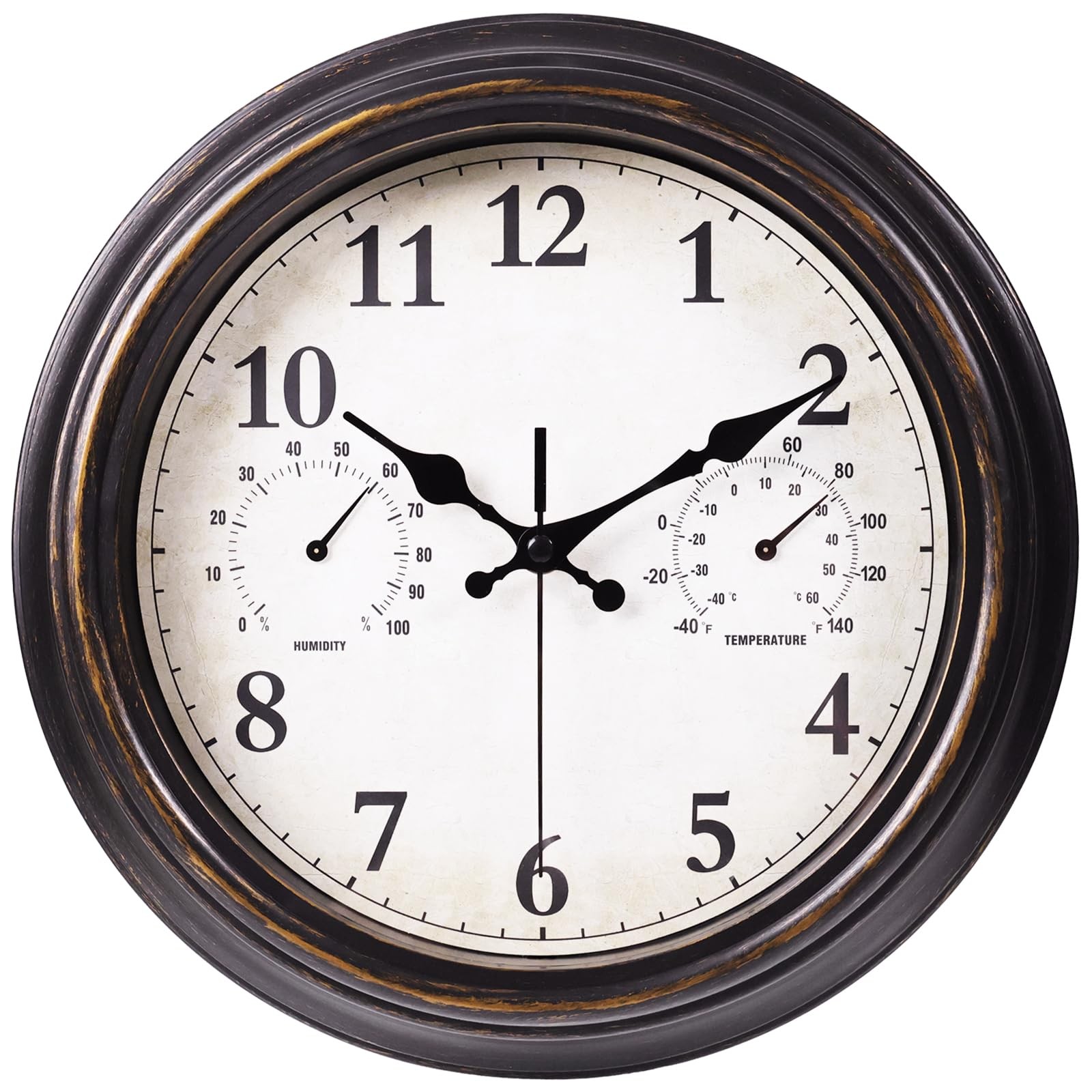 For Patio Large 12 Inch Outside Wall Clock Waterproof With T