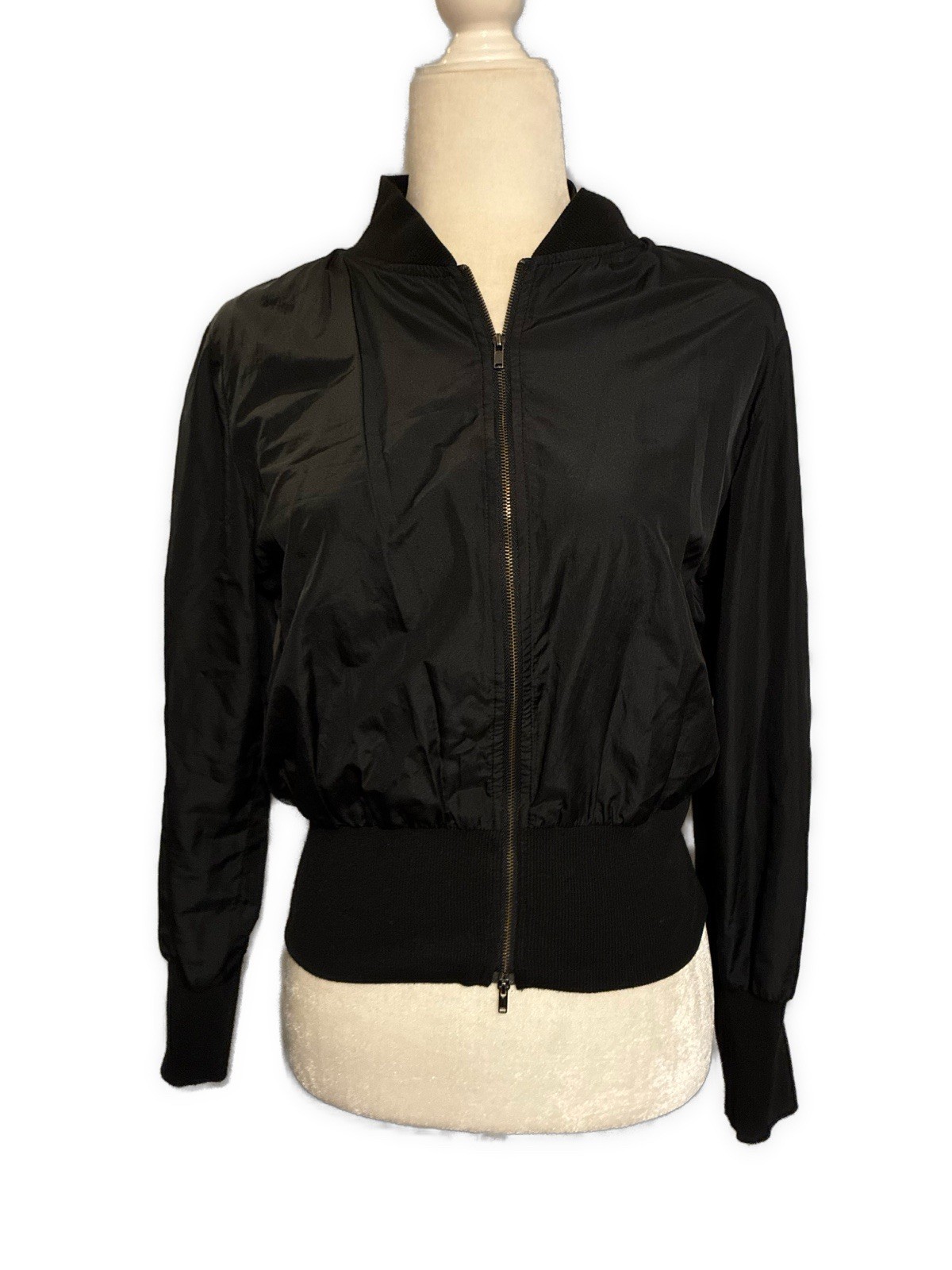 Prada Authentic Solid Black Nylon Sequin Long Sle… - image 1