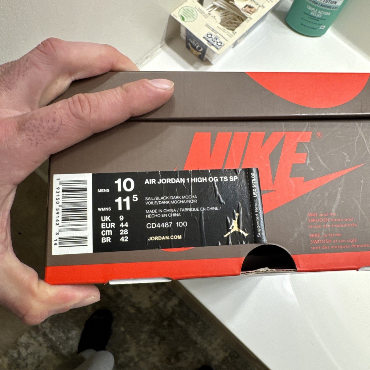 New Travis Scott Nike Air Jordan 1 Retro High OG SP Mocha Brown sz
