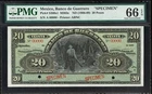 Mexico Banco de Guerrero 20 Pesos 1906-09 SPECIMEN P-S300s1 GEM UNC PMG 66 EPQ