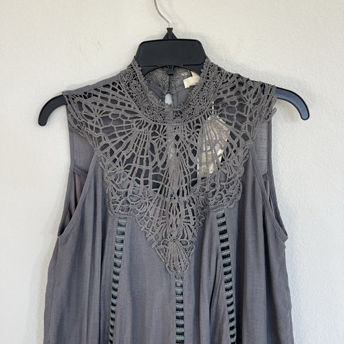 Entro Charcoal Crochet Dress Size Medium NWT - Picture 2 of 8