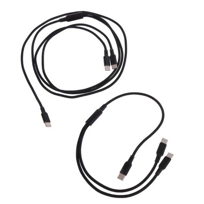 Nylon Braided Type-C to Type-C+Type-C Charger Cable Reliable Connectivity