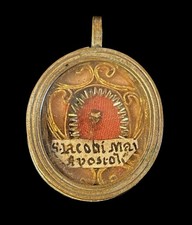 Klosterarbeit reliquie S.JACOBI MAJOR AP.  19. Jh.