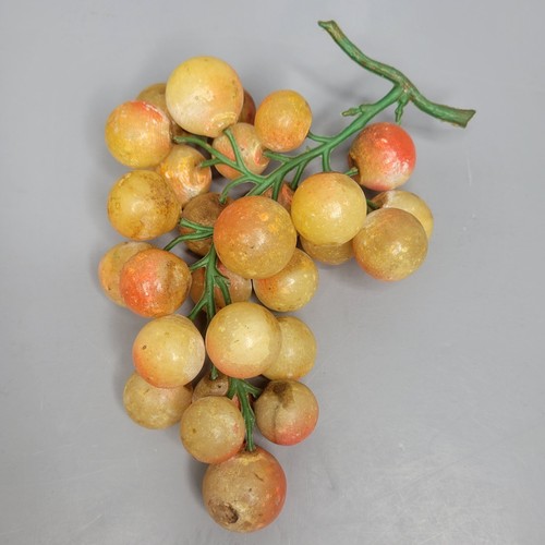 Vtg Italian Stone Alabaster Marble Realistic Fruit Tangerine Lemon Pear Grapes - Picture 13 of 18