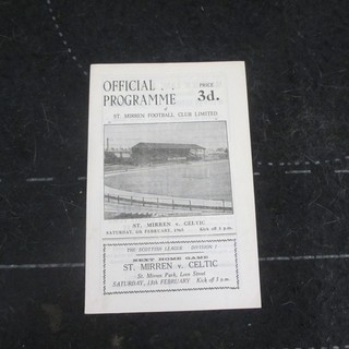 St.Mirren v Celtic Scottish Cup 1st Rd 1964/5