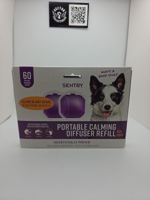 SENTRY Portable Pheromone Calming Diffuser Refill for Dogs 2 Pack 60 Days Total