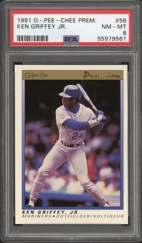 1991 O-Pee-Chee Premier Ken Griffey Jr. #56 PSA 8 NM-MT HOF Seattle Mariners