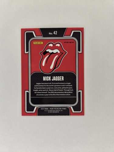 2025 Panini Prizm The Rolling Stones Mick Jagger #42 SILVER PRIZM - Foto 7 di 7