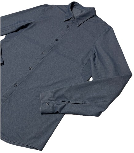 Lululemon Commission Herren XL Blau Langarm Button Down Oberhemd Atmungsaktiv - Bild 3 von 9