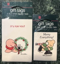 Vintage Ziggy Cartoon Christmas Gift Tags Lot, American Greetings 2 Packs (10ct)