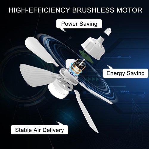 2Pack Socket Fan Light With Remote, Screw in Ceiling Fans with Dimmable Light... - Picture 9 of 9