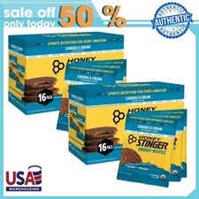 Honey Stinger Organic Energy Waffle Snack, Cookies  Cream, Gluten Free 32ct