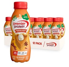Premier Protein 30g Protein Shake  PUMPKIN SPICE 11.5oz 12 Pack 4.64 per gallon