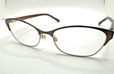 LULU GUINNESS Tortoise Brown Womens Semi Cat Eye Eyeglasses 57-17-140 Preowned
