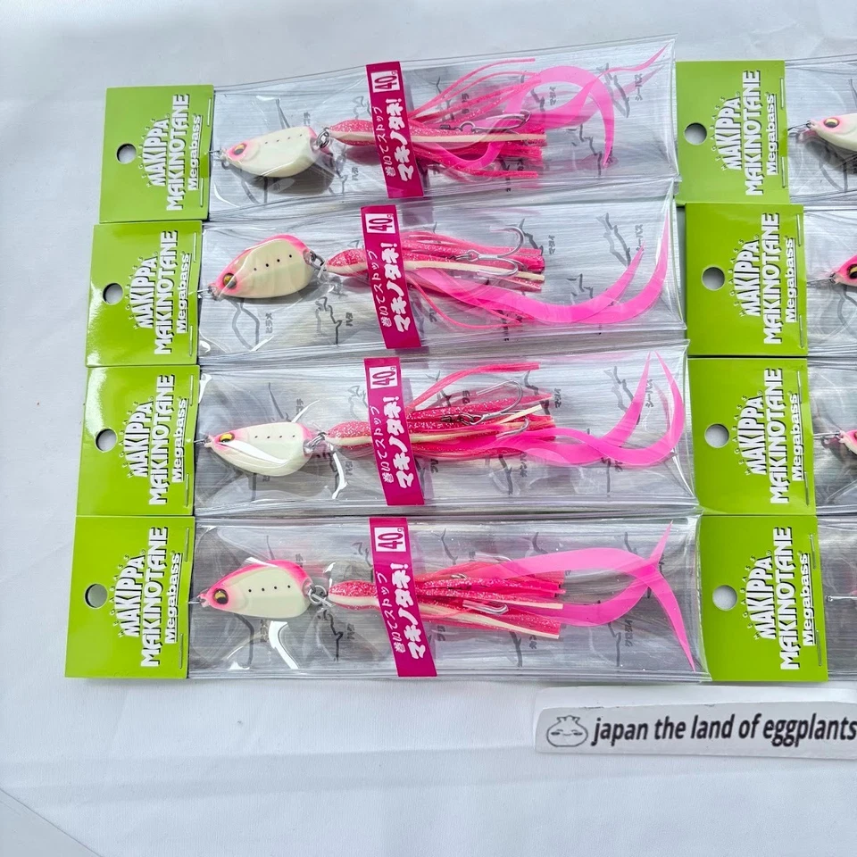 Набор из 8 приманок Megabass Makippa Octpine 30 г/40 г Inchiku Jig розовое свечение Япония - Изображение 2 из 4