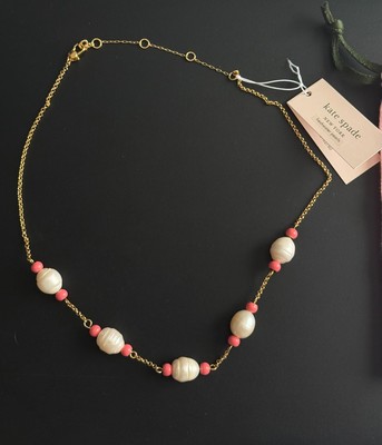 Kate Spade Candy Drops Freshwater Pearl Coral Bead Necklace