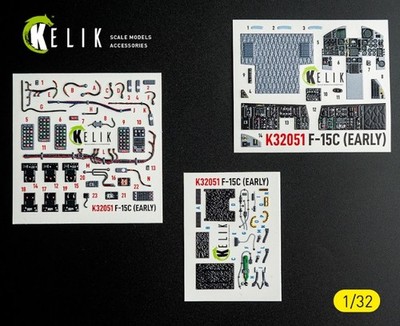 F-15C (early) - interior 3D decals for Tamiya kit 1/32 Kelik K32051
