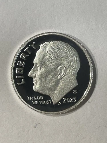 2023 S Silver 999 fine Roosevelt 10 Cents Coin, perfect DCAM, proof, PR+++
