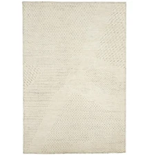 Bas-Relief Modern Cream Wool Hand-Knotted 4X6 ft Oriental Area Rug Home Carpet