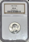 1941-S Washington Quarter NGC MS66 - Bright White!