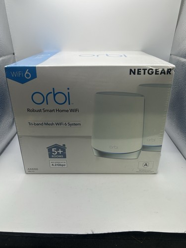 NETGEAR Orbi Whole Home Tri-band Mesh WiFi 6 System (RBK752) – Router,