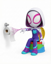 Gwen Stacy, Ghost Spider vinyl sticker, Spidey and amazing friends, on toilet