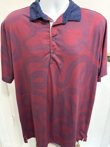 Boston Scott Golf Polo Shirt Mens Size XL Snake Print