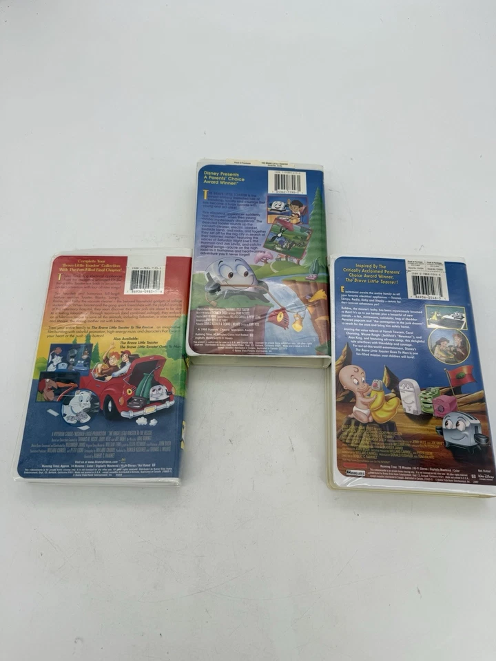 Disney THE BRAVE LITTLE TOASTER, To The Rescue, & GOES TO MARS 3 VHS TESTED - Image 3 of 4