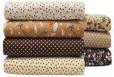 OZXCHIXU 7PCS/lot Coffee Series Floral Cotton Fabric Quilting Patchwork Fabri...
